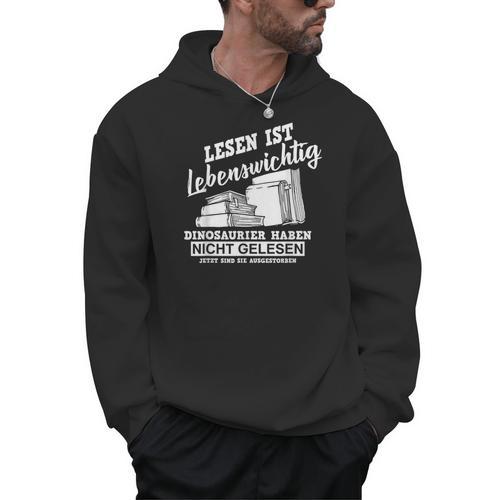 Reading Books Is Life Important Dinosaur Book Men Hoodie - Bookorys