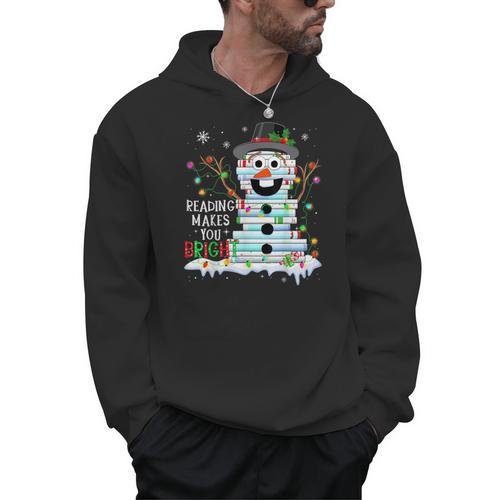 Reading Make You Bright Reader Book Lover Bookworm Christmas Men Hoodie - Bookorys UK