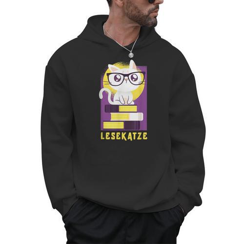 Reading Cat Cat Cat Reading Worm Books Cat Friend Gift For Men Women Men Hoodie - Bookorys AU