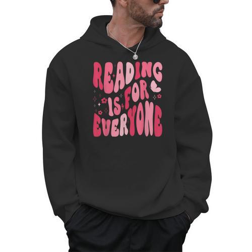Reading Is For Everyone Books Lover Librarian Bookish Groovy Men Hoodie - Bookorys UK