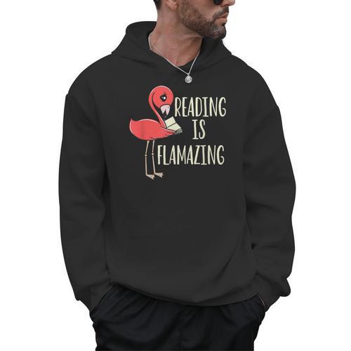 Reading Is Flamazing Reading Lover Book Nerd Bookworm Men Hoodie - Bookorys CA