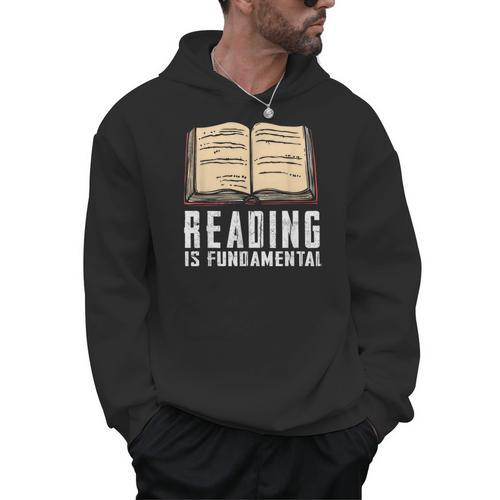 Reading Fundamental Books Lover Bookworm Reader Literature Men Hoodie - Bookorys AU