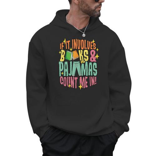 Reading Involves Books Pajamas Count Me Book Lover Bookworm Men Hoodie - Bookorys
