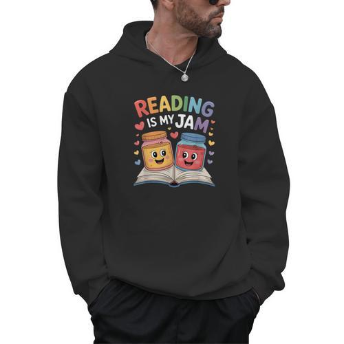 Reading Is My Jam Book Lover Humor Men Hoodie - Bookorys AU