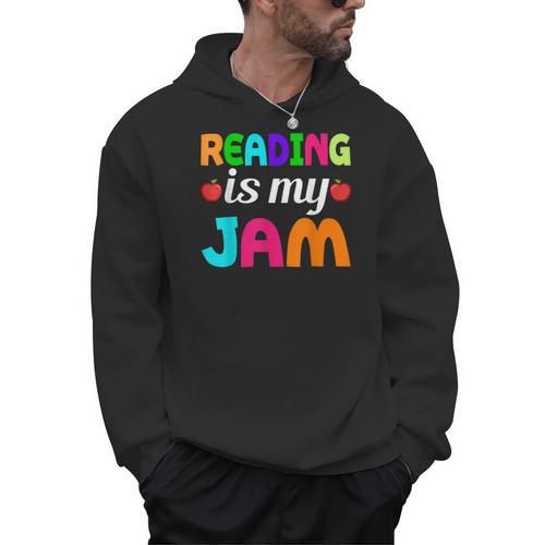 Reading Is My Jam Bookworm Books Teacher Bibliophile Men Women Kids Men Hoodie - Bookorys DE