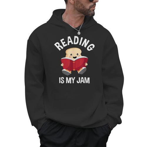 Reading Is My Jam Pun Book Lover & Reading Men Hoodie - Bookorys