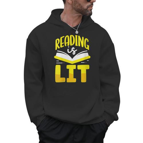 Reading Is Lit Bookworm Book Reading Men Hoodie - Bookorys