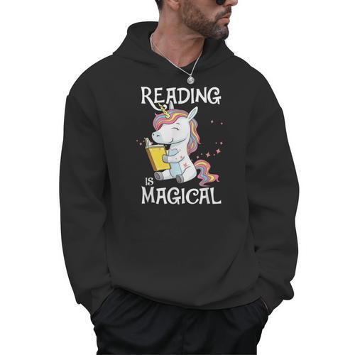Reading Is Magical Book Lover Unicorn English Teacher Girls Men Hoodie - Bookorys DE