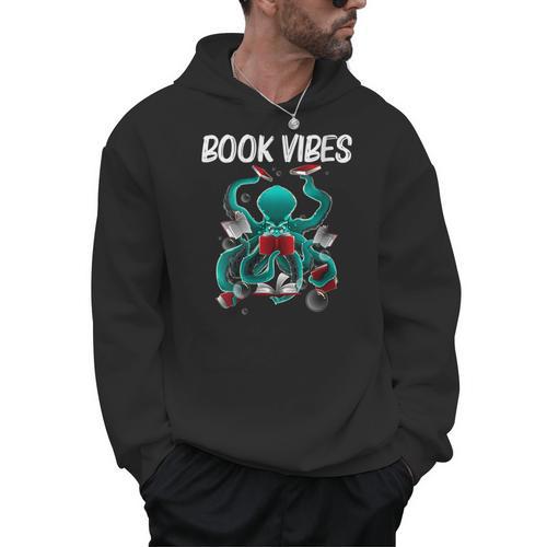 Reading For Men Women Octopus Books Geek Read Learning Men Hoodie - Bookorys AU