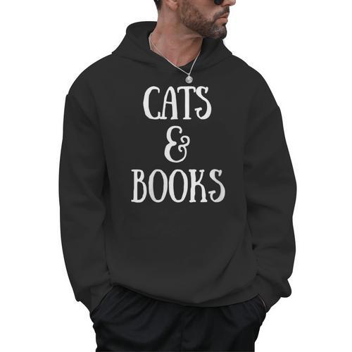 Reading Quote Cats & Books Reader Librarian Cat Mom Kitten Men Hoodie - Bookorys