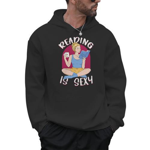 Reading Is Sexy Book Lover Fun Literary Men Hoodie - Bookorys