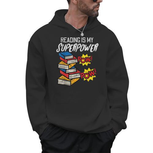 Reading Is My Superpower Book Lover Bookworm Librarian Men Hoodie - Bookorys AU