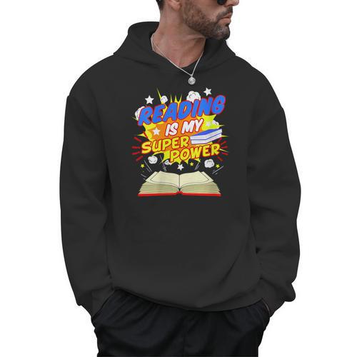 Reading Is My Superpower Comic Book Men Hoodie - Bookorys CA