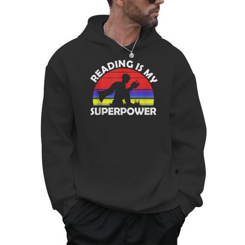 Reading Is My Superpower Design Book Design Book Lovers Men Hoodie - Bookorys