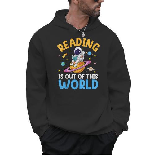 Reading Is Out Of This World Space Read Books Lover Men Hoodie - Bookorys UK