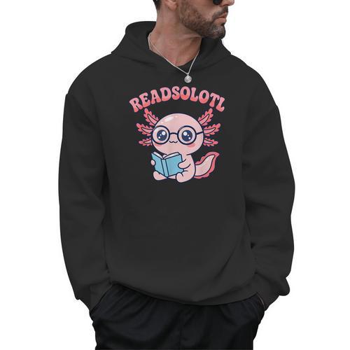 Readsolotl Axolotl Reading Book Bookworm Bookish Girls Kids Men Hoodie - Bookorys