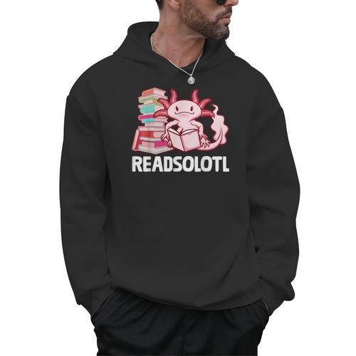 Readsolotl Axolotl Reading Fish Books Lizard Men Hoodie - Bookorys