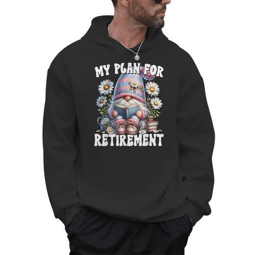 Retired Teacher Gnome Reading A Book Retirement Plan Men Hoodie - Bookorys AU