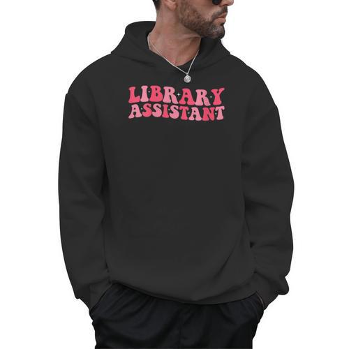 Retro Groovy Library Assistant Librarian Reader Books Men Hoodie - Bookorys CA