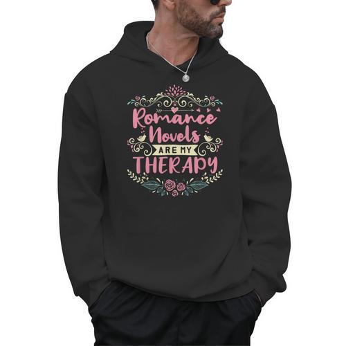 Romance Novels Are My Therapy Romantic Book Men Hoodie - Bookorys