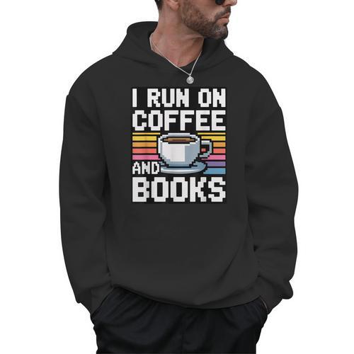 I Run On Coffee And Books Men Hoodie - Bookorys UK