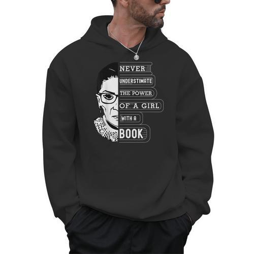 Ruth Bader Ginsburg Shirt Girl With A Book Political Resist Men Hoodie - Bookorys CA