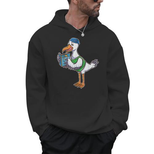 Seagull Reading Book Librarian Men Hoodie - Bookorys