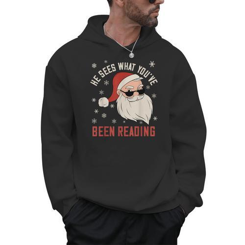 He Sees What You'Ve Been Reading Dirty Spicy Books Women Men Hoodie - Bookorys