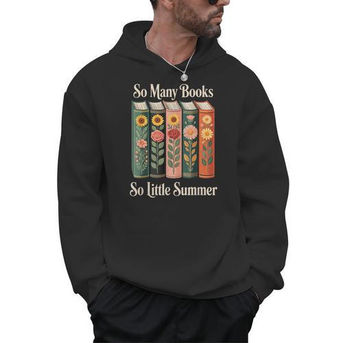 So Many Books So Little Summer Book Lover Teacher Men Hoodie - Bookorys