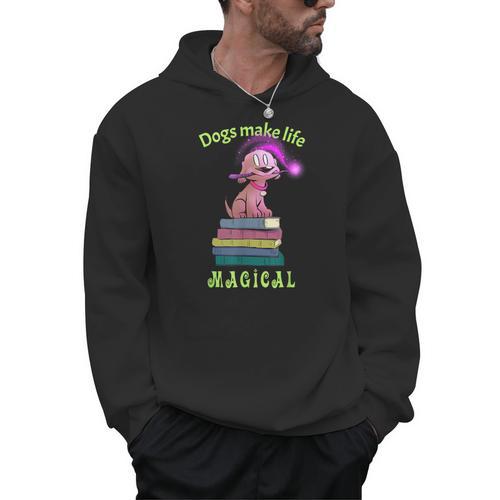 Sophie Magic Wand Dog Wizard Books Men Hoodie - Bookorys UK
