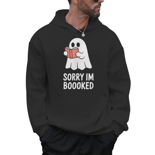 Sorry Im Boooked Reading Ghost Book Meme Men Hoodie - Bookorys UK
