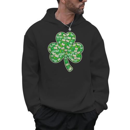 St Patricks Day Bookworm Shamrock Book Lover Men Hoodie - Bookorys AU