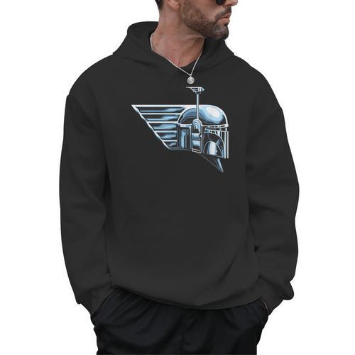 Star Wars The Book Of Boba Fett Chrome Helmet Logo Men Hoodie - Bookorys CA