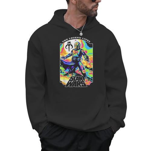 Star Wars The Book Of Boba Fett The Legend Lives Retro V-2 Men Hoodie - Bookorys