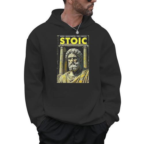 Stoic Philosophy Vintage Book Cover Stoicism Philosopher Men Hoodie - Bookorys
