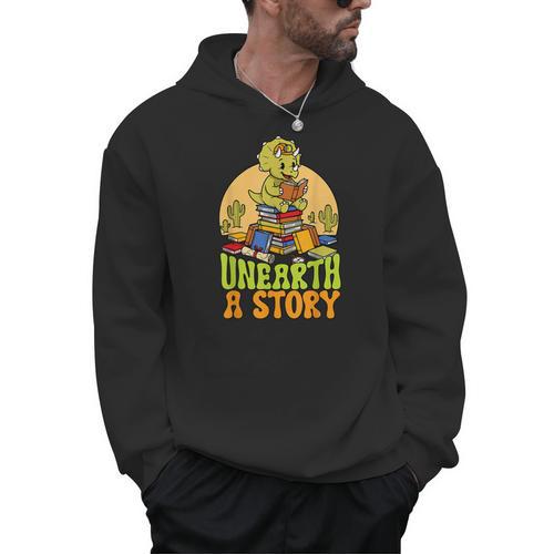 Summer Reading Teacher Unearth a Story Library Book Lover Men Hoodie - Bookorys AU