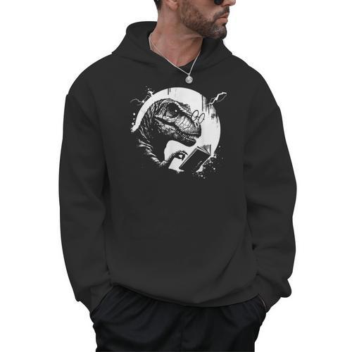 T-Rex Bookworm Book Reading Dinosaur Lover Men Hoodie - Bookorys DE