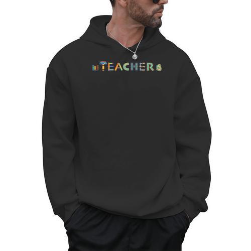 Teacher Text Graphic Write Create Inspire Book Reading Squad Men Hoodie - Bookorys CA