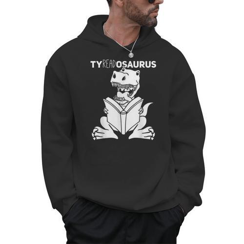 Teachersaurus Dinosaur Reading Book Reader Men Women Kids Men Hoodie - Bookorys CA