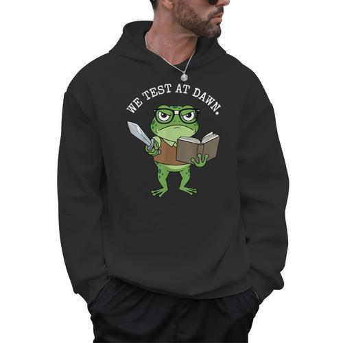 Test Day Grumpy Frog Book WE Test AT Dawn Fantasy Men Hoodie - Bookorys CA