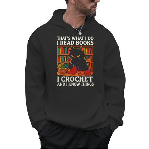 That's What I DO I Read Books Crochet Cat Men Hoodie - Bookorys AU