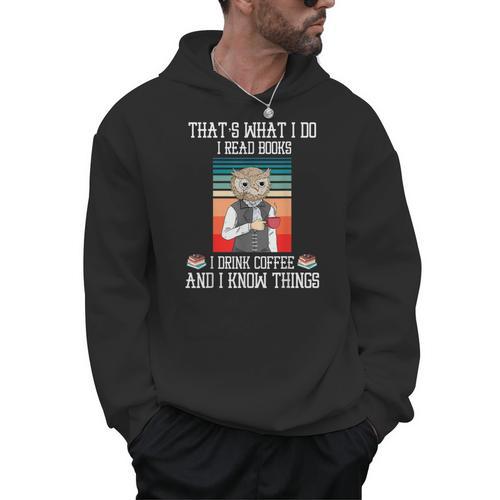 That's What i Do i Read Books i Drink Coffee Owl Teacher For Men Women Kids Men Hoodie - Bookorys DE