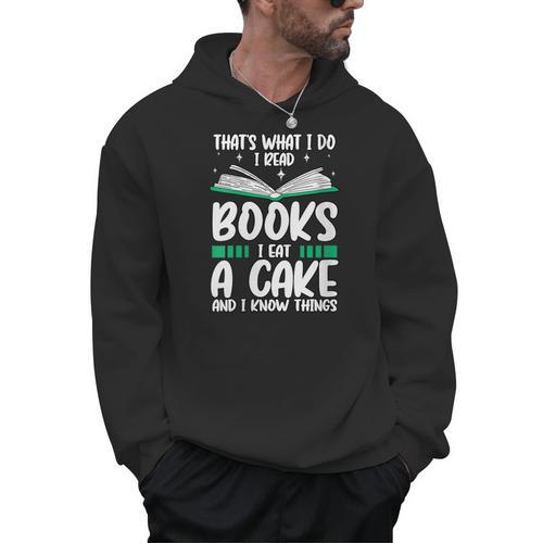 That's What I Do I Read Books I Eat Cakes Book Lover Men Hoodie - Bookorys DE