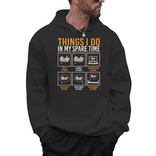 Things I Do In My Spare Time Kids Men Women Book Writer Men Hoodie - Bookorys DE
