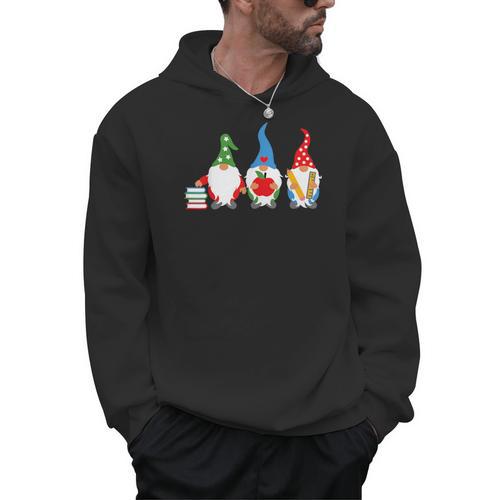 Three Gnomes School Books Pencil Apple Student Teacher For Men Women Girls Kids Men Hoodie - Bookorys CA