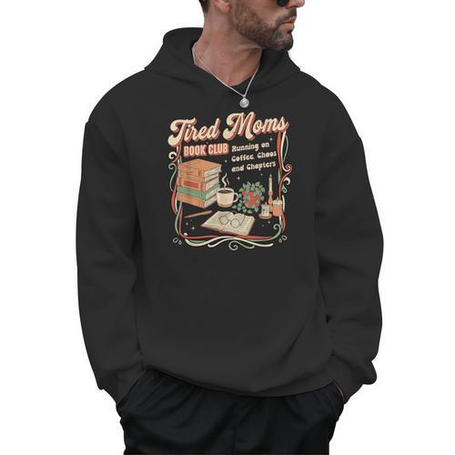 Tired Moms Book Club Retro Reading Lover Moms Men Hoodie - Bookorys
