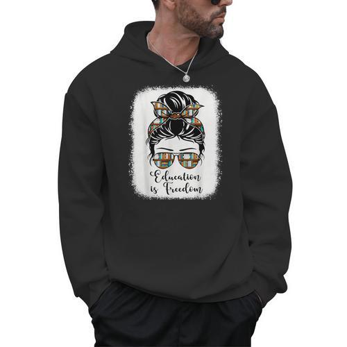History Education Is Freedom Books African American Men Hoodie - Bookorys