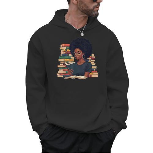 History Month Afro Women Girls Book Lover Librarian Men Hoodie - Bookorys