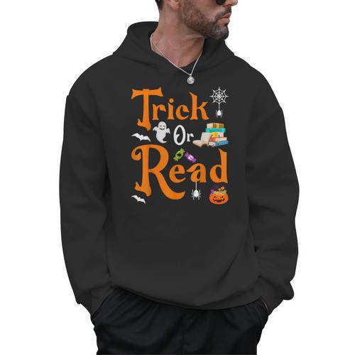 Trick Or Read Halloween Books Reading Lover Reader Men Hoodie - Bookorys UK