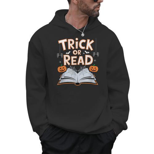 Trick Or Read Reading Book Halloween Pun Men Hoodie - Bookorys UK